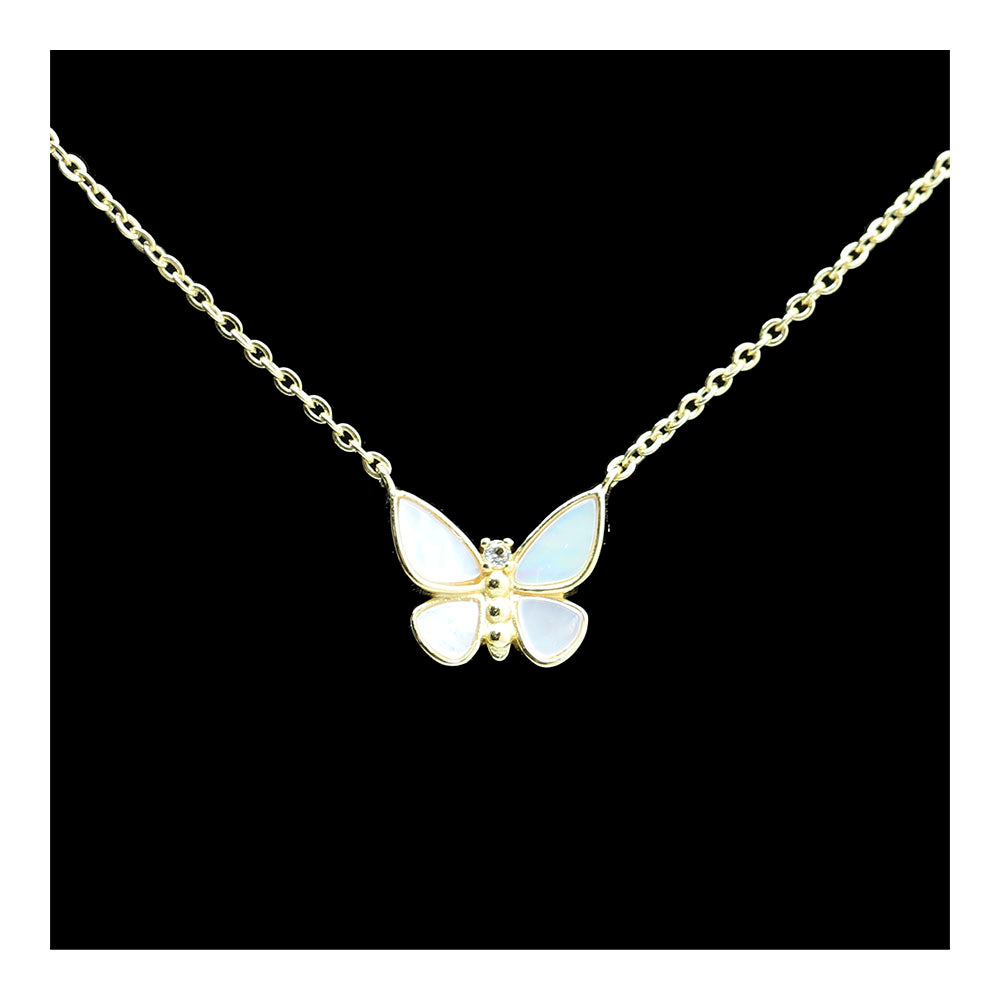 Mother of Pearl Butterfly Necklace