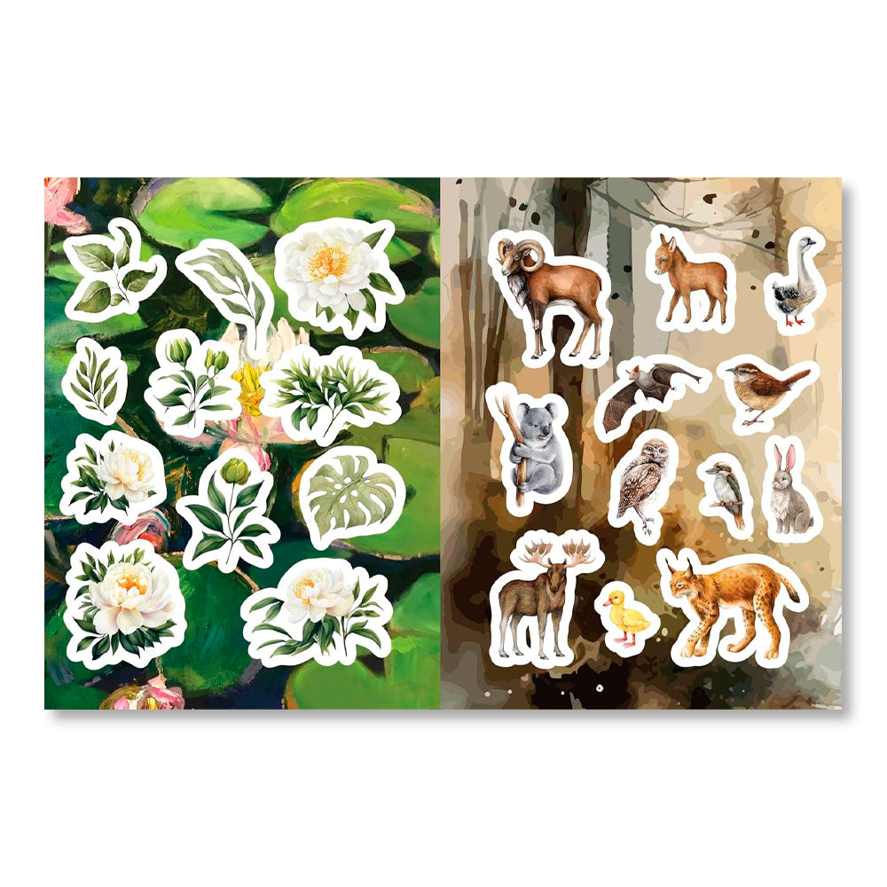 Flora, Fauna, Botanicals, and Bees Sticker, Color & Activity Book
