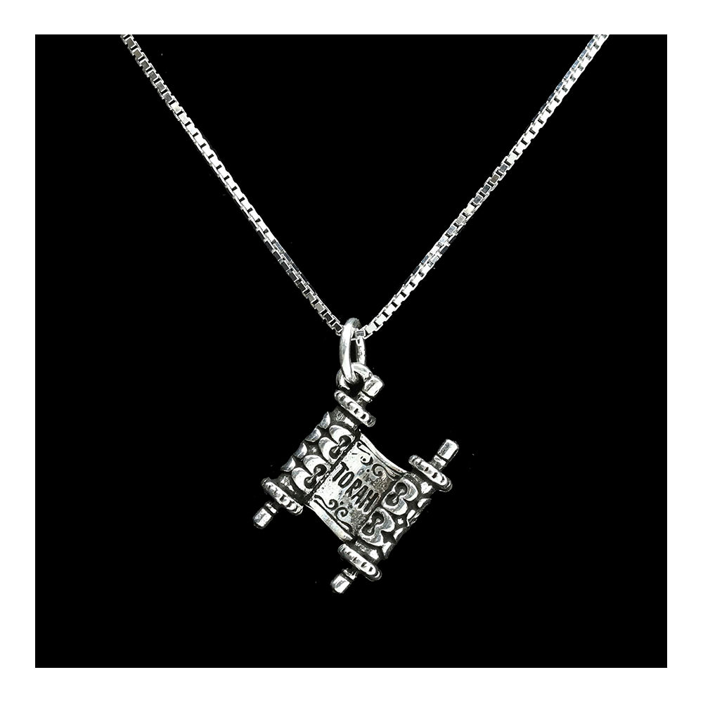 Sterling Torah Scroll Necklace