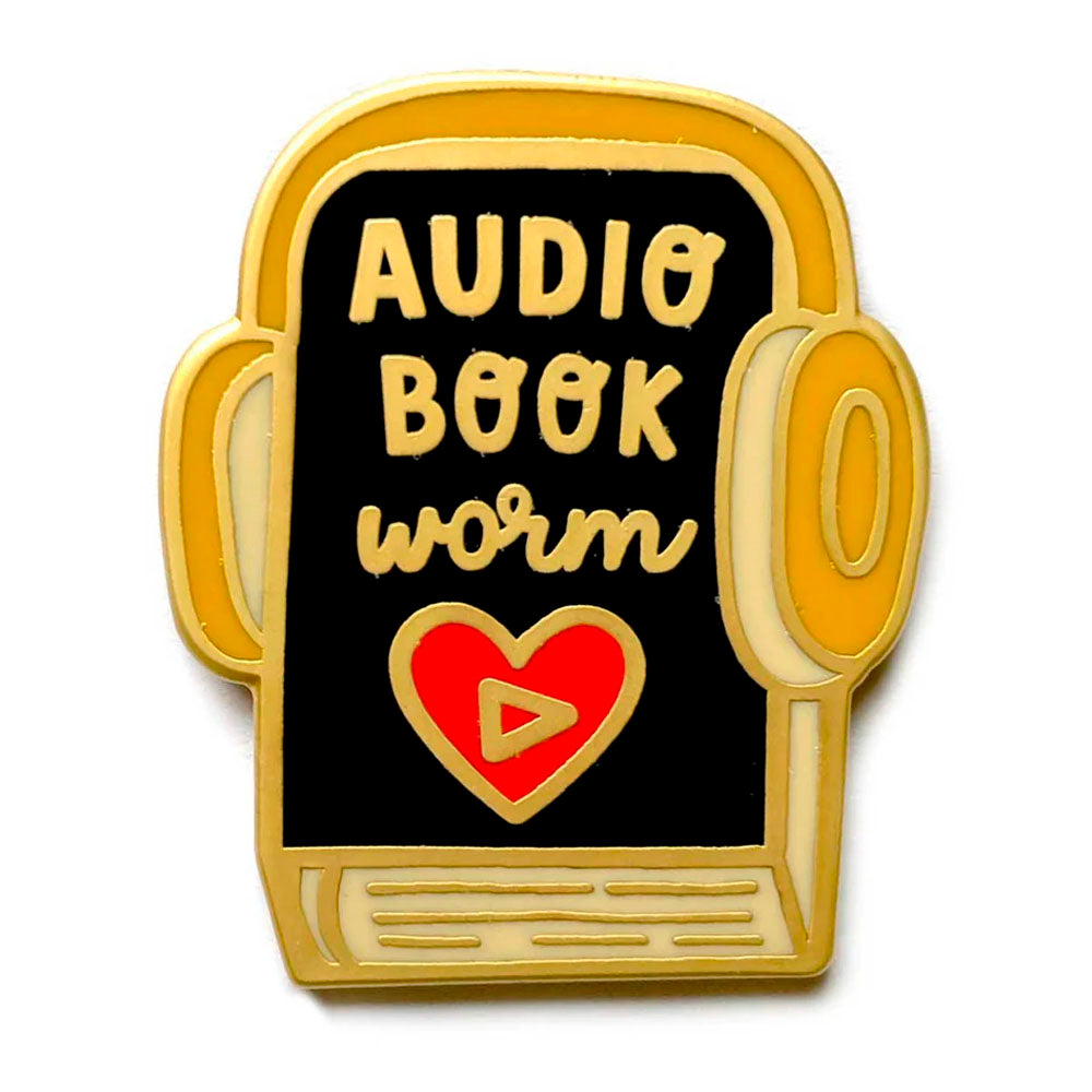 Audio Book Worm Enamel Pin