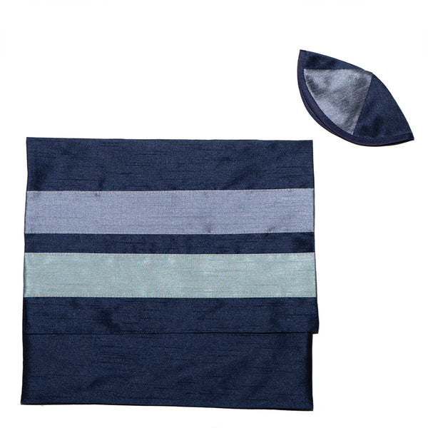 Tallit Set Squares in Blue and Gray