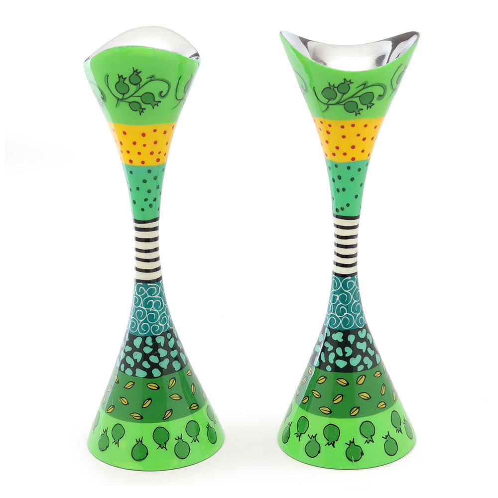 Candlestick Pair Green Pattern 9.5"