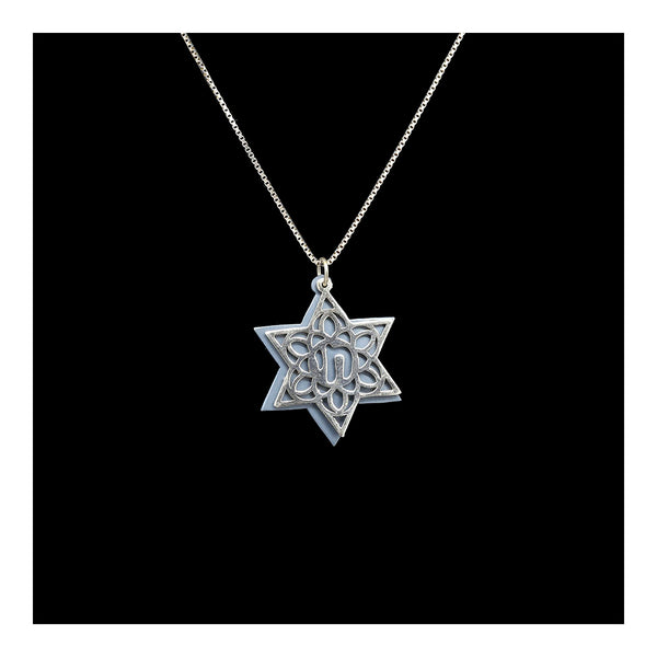 Starling Silver Star of David with Chai Necklace
