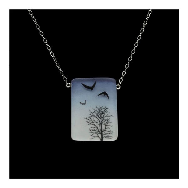 Over the Trees Painted Necklace