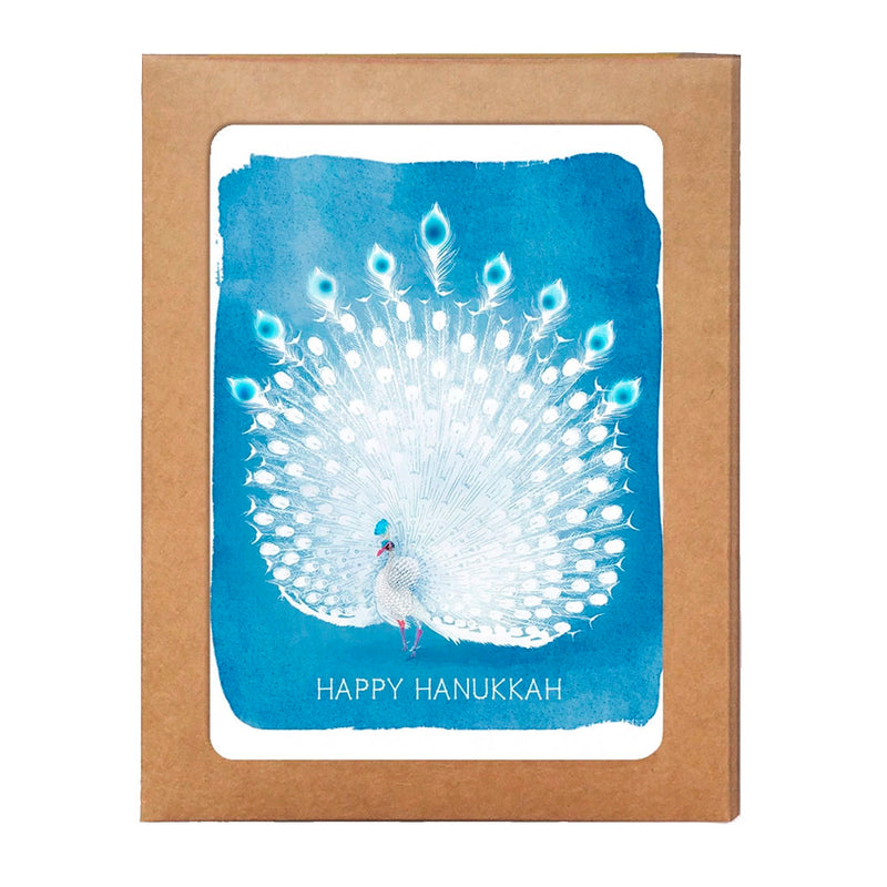 Box Set of Peacock Hanukkah Cards