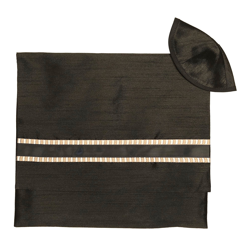 Tallit Set Black and Gold