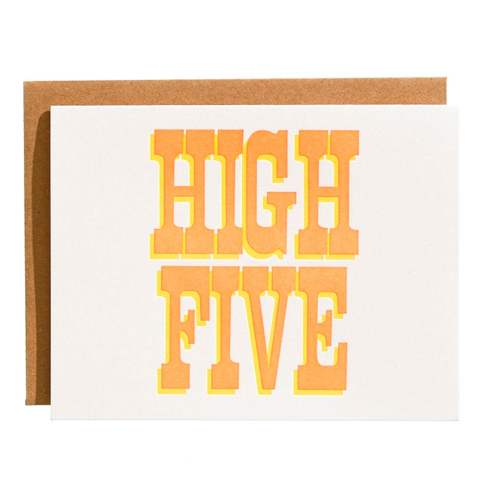 High Five - Letterpress Greeting Card