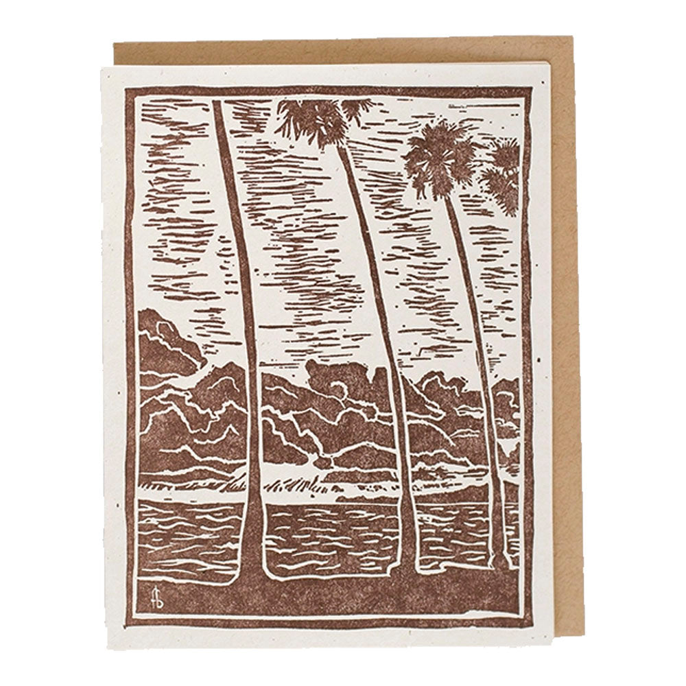 Four Palms in Sunset Greeting Card