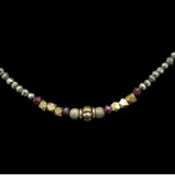 Garnet, Brass and Pyrite Necklace