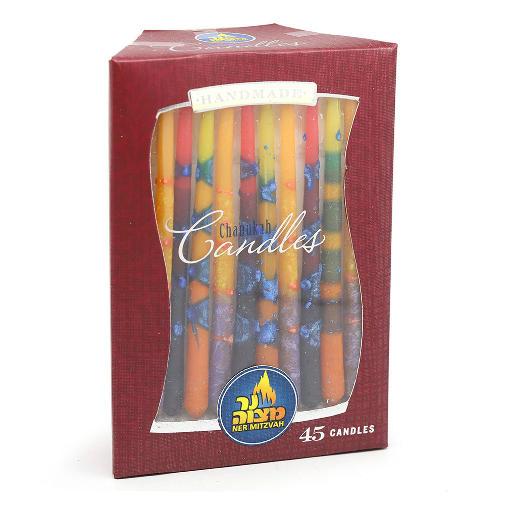 Chanukah Candles - Premium Multi Color - 45 Pack