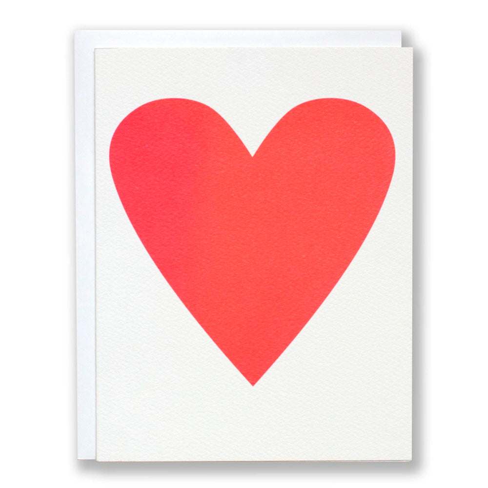 Neon Pink Heart Greeting Card