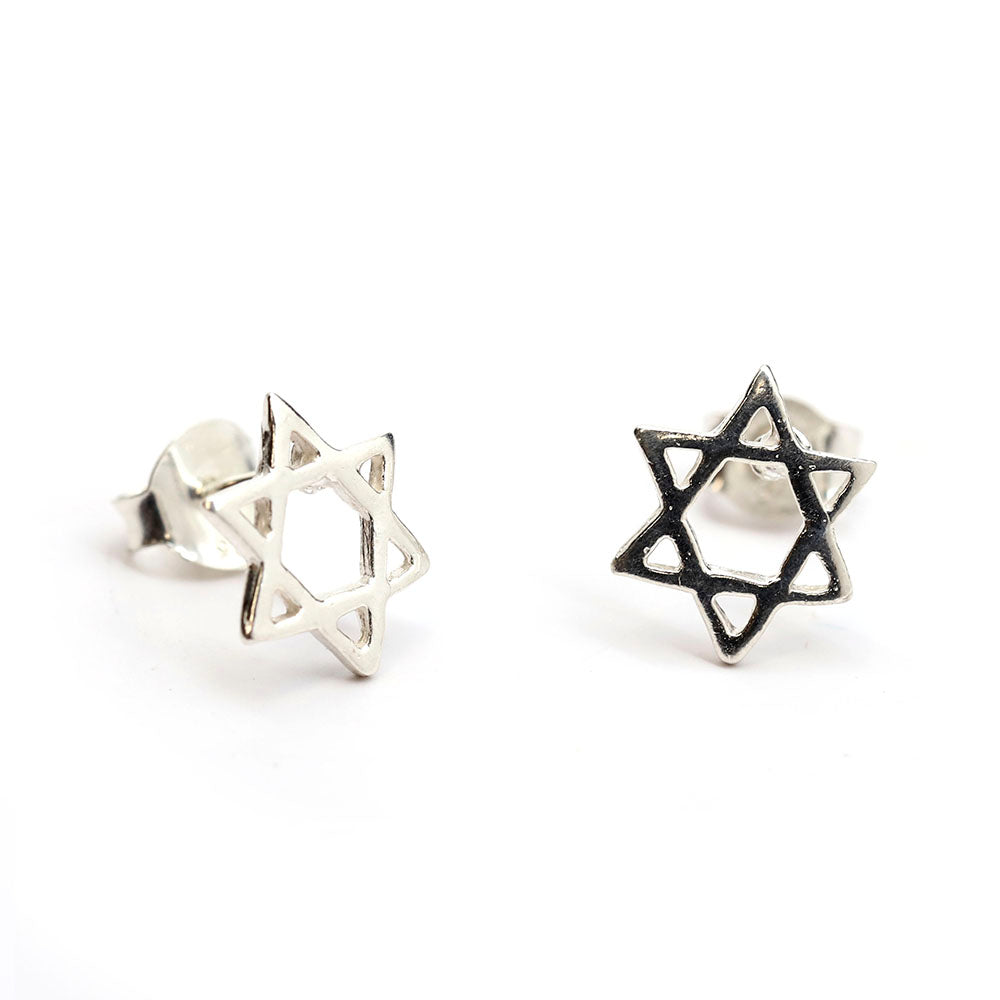 Sterling Star of David Stud Earrings