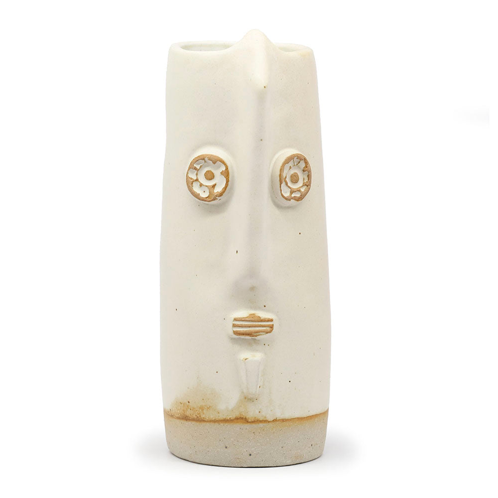 Tall Cylinder Vase with Golem Face