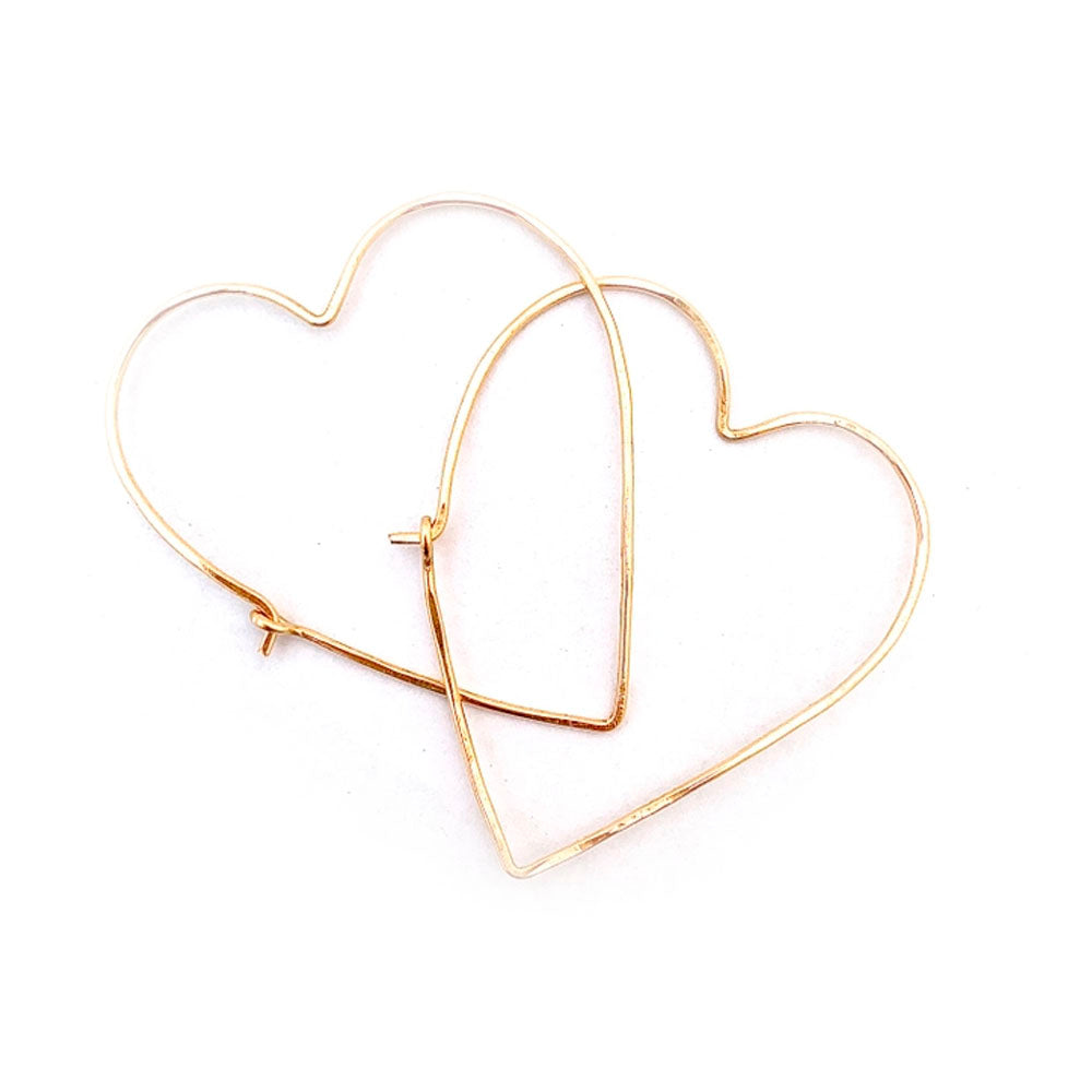 Heart Hoops Earrings 14K Gold Fill