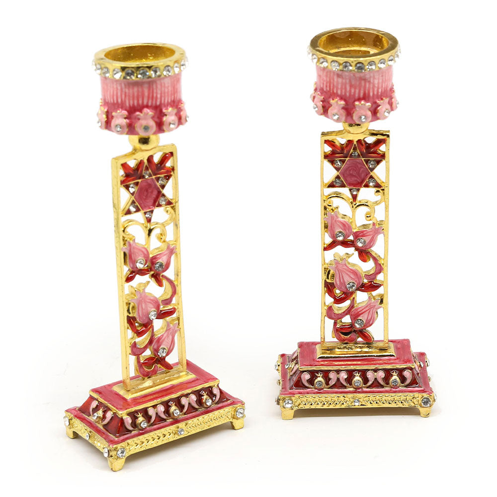 Pomegranate Shabbat Candlesticks