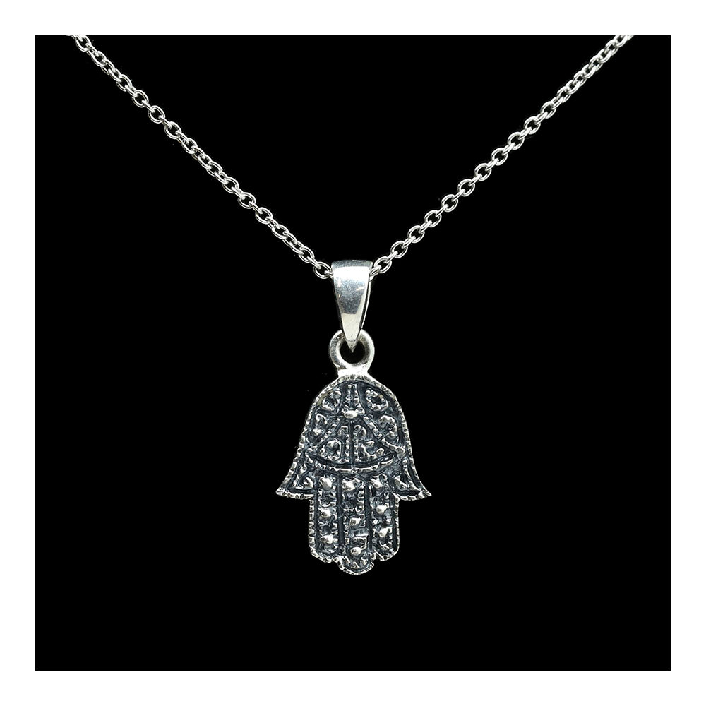 Oxidized Sterling Yemenite Hamsa Necklace