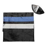 Tallit Set Navy, and Blue on Ivory