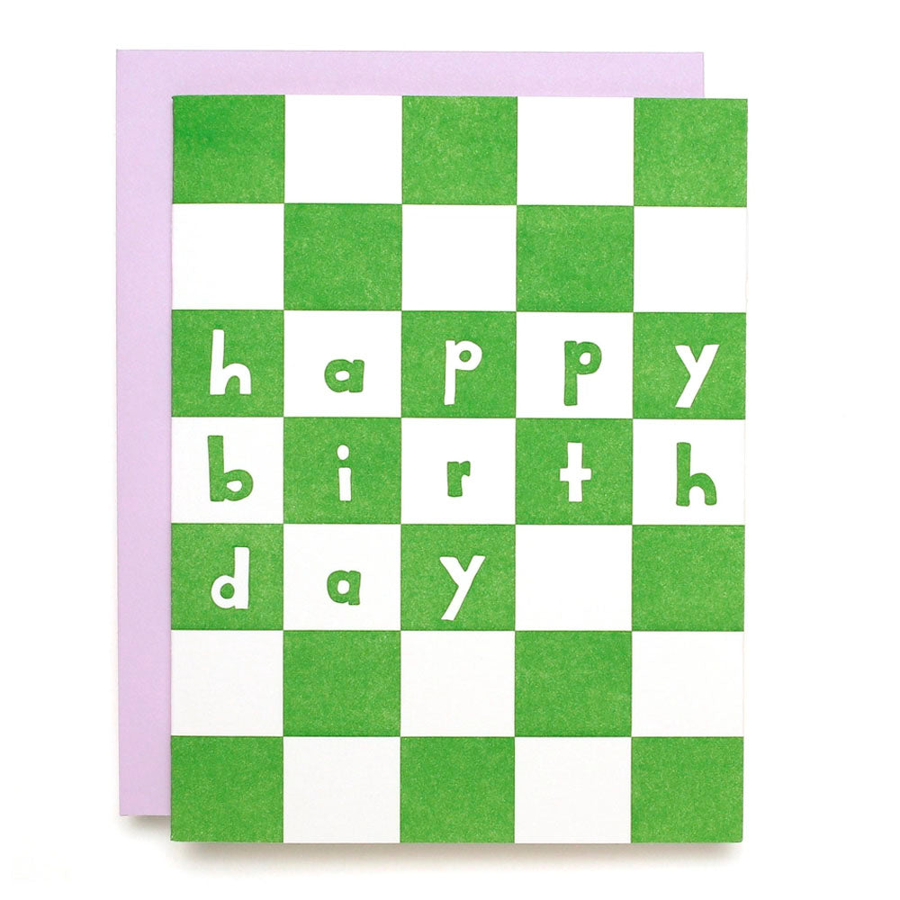 Birthday Checker - Letterpress Greeting Card