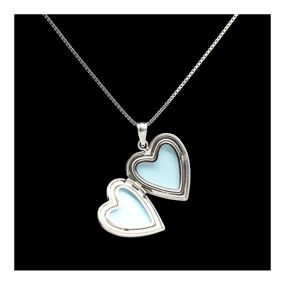 Sterling Heart with Star of David Locket Necklace