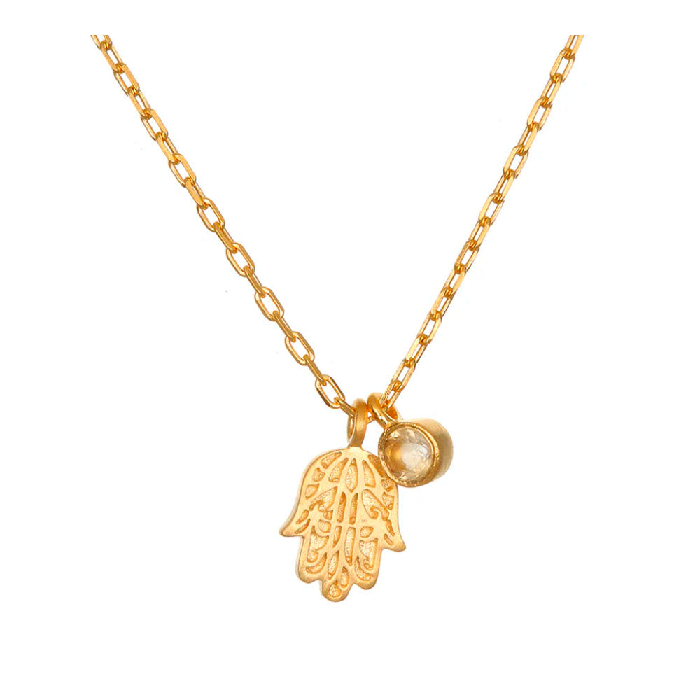 Radiant Blessings Hamsa Necklace