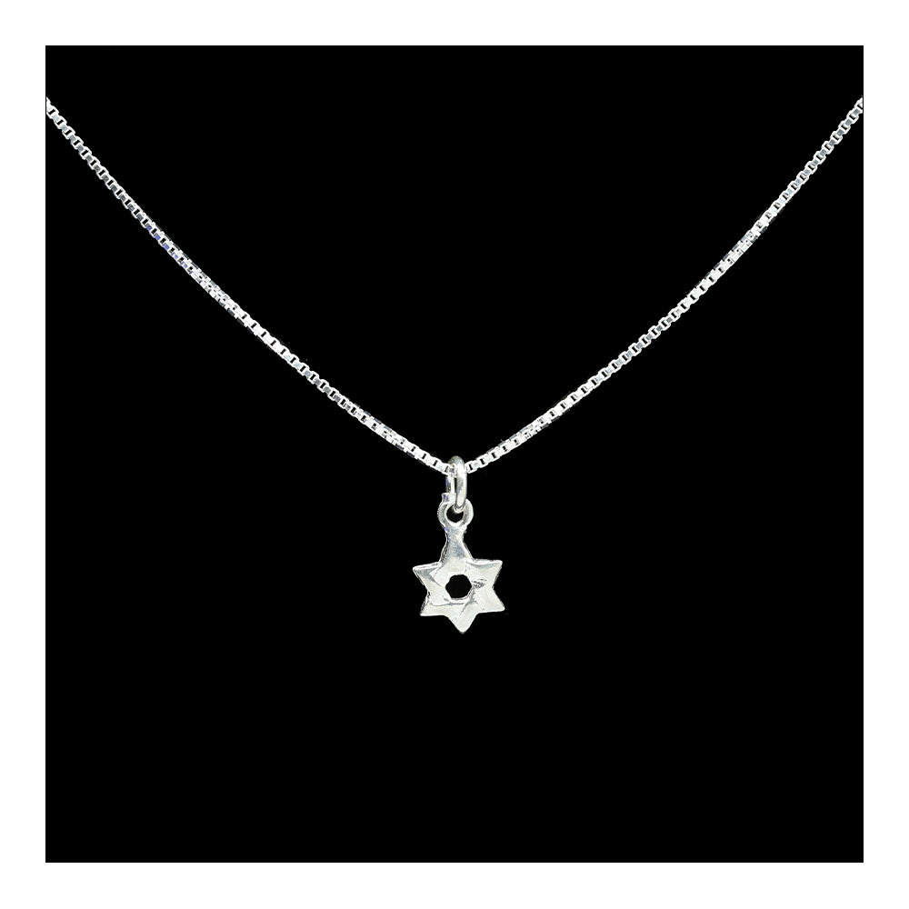 Petite Woven Sterling Star of David Necklace