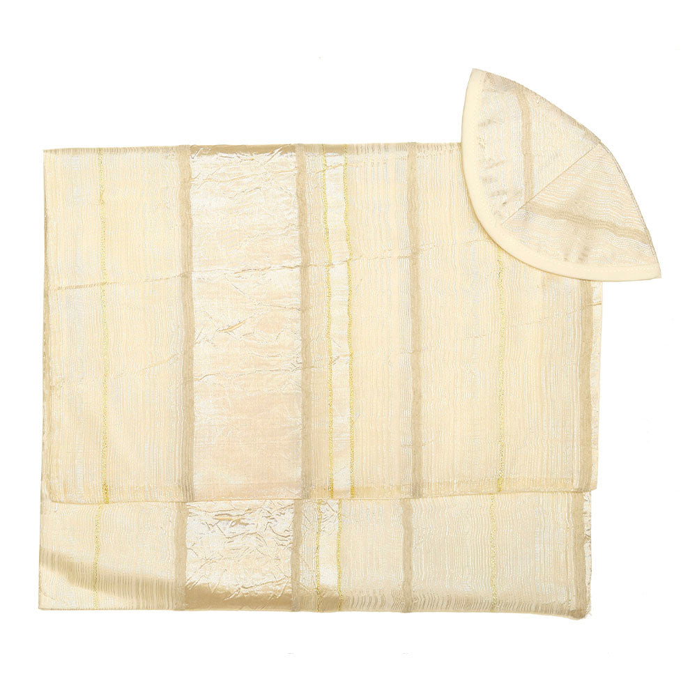 Gold Chiffon Tallit Set