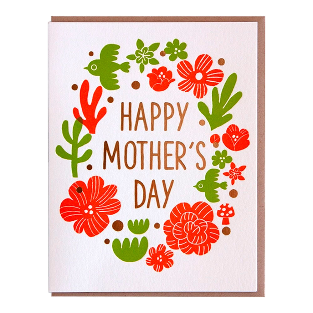 Mother's Day Birds & Flowers Greeting Card