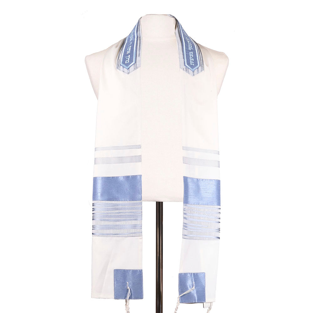 Wave in Light Blue Tallit Set