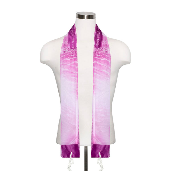 Tallit Set Pink Chiffon Tree of Life Print