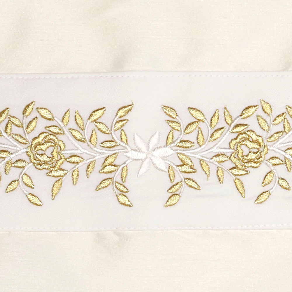 Gold Embroidered Rose Tallit Set