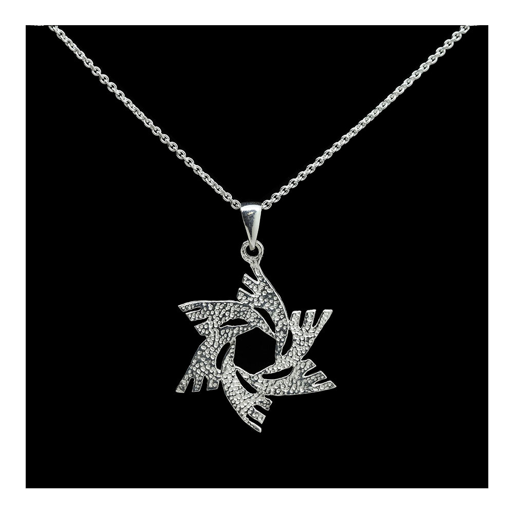 Sterling Star of David with Shins Necklace