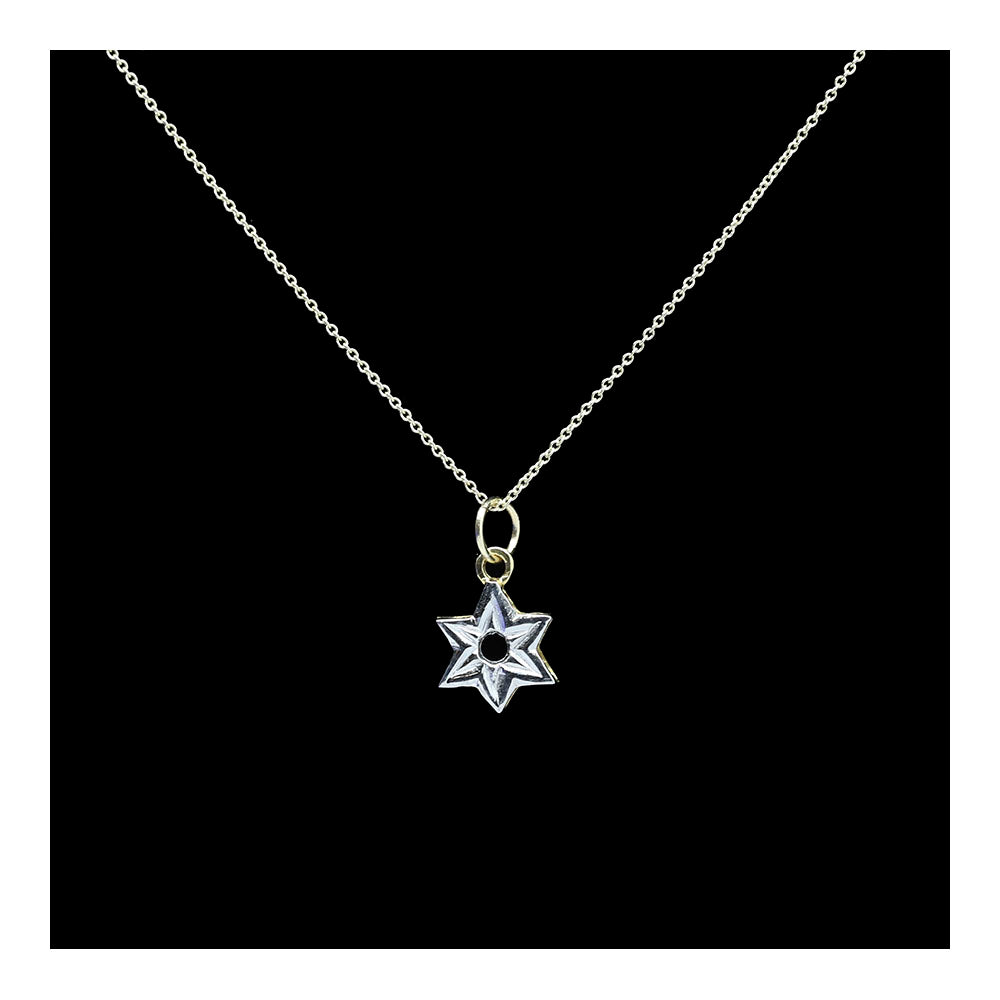 Small Open Center Star of David 14K Gold Necklace