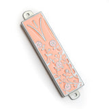 Mezuzah with Flowers on Pewter