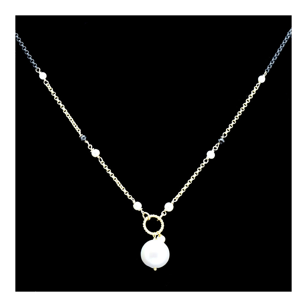Black and Gold Pearl Necklace
