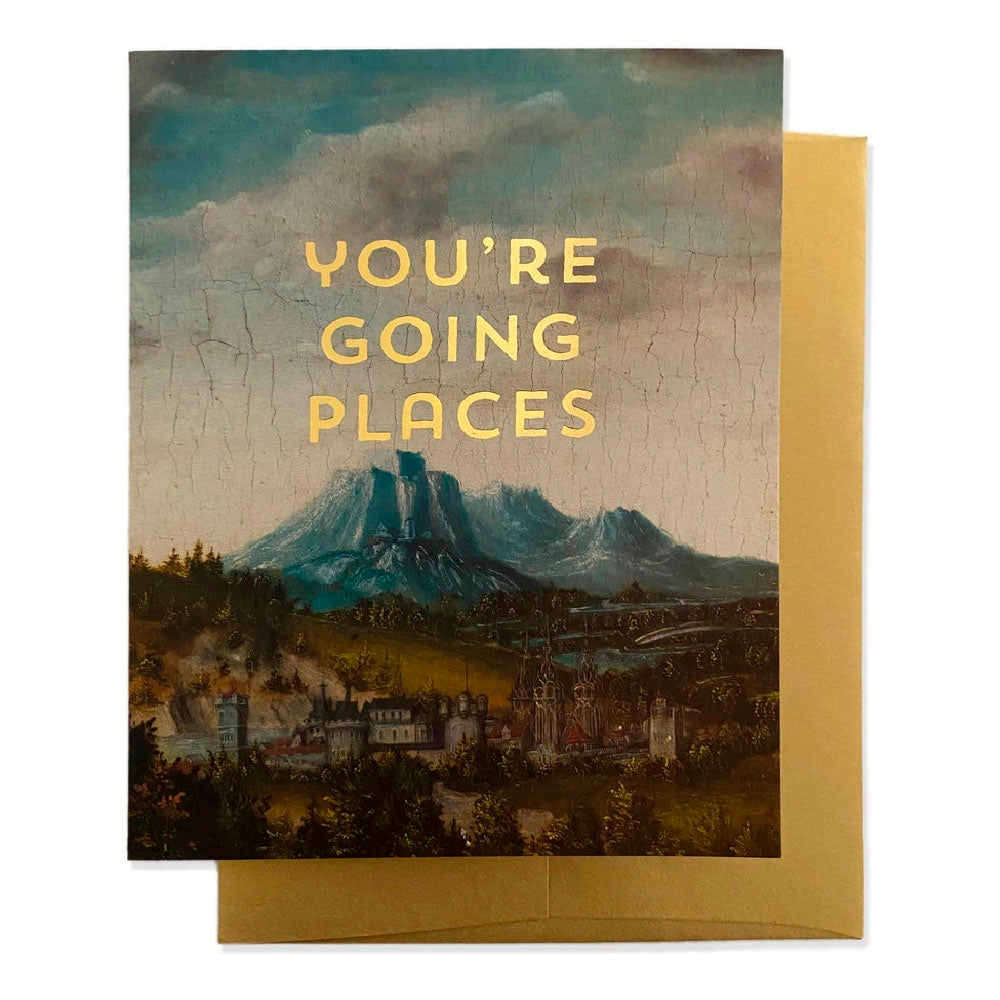 Going Places Greeting Card - Gold Foil