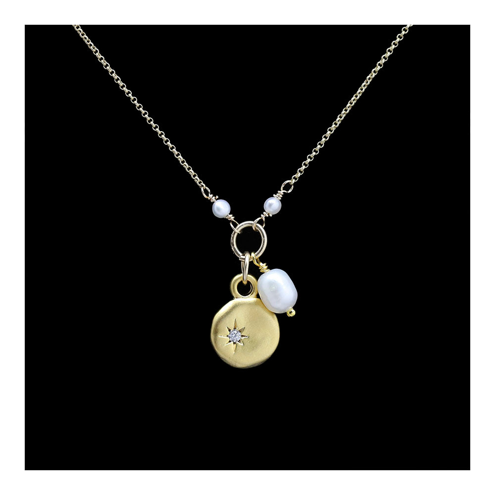 Star on Disc Necklace