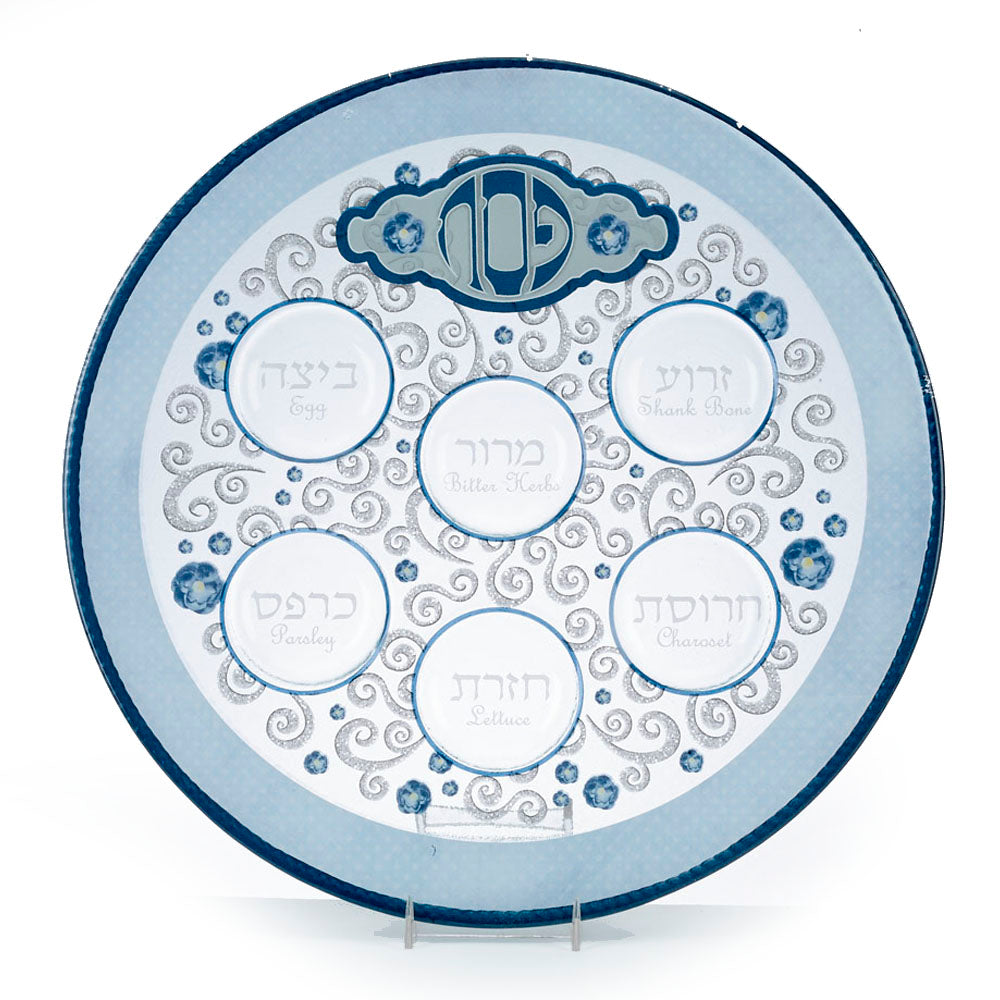 Elegant Round Glass Seder Plate