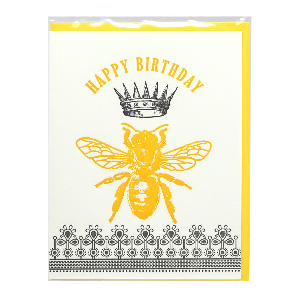 Happy Birthday Queen Bee Greeting Card