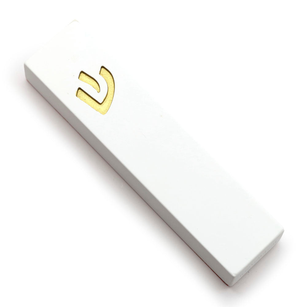 Cement Mezuzah with Gold Shin