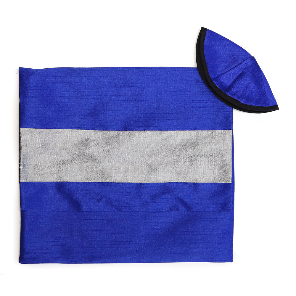 Tallit Set Royal Blue w/Silver