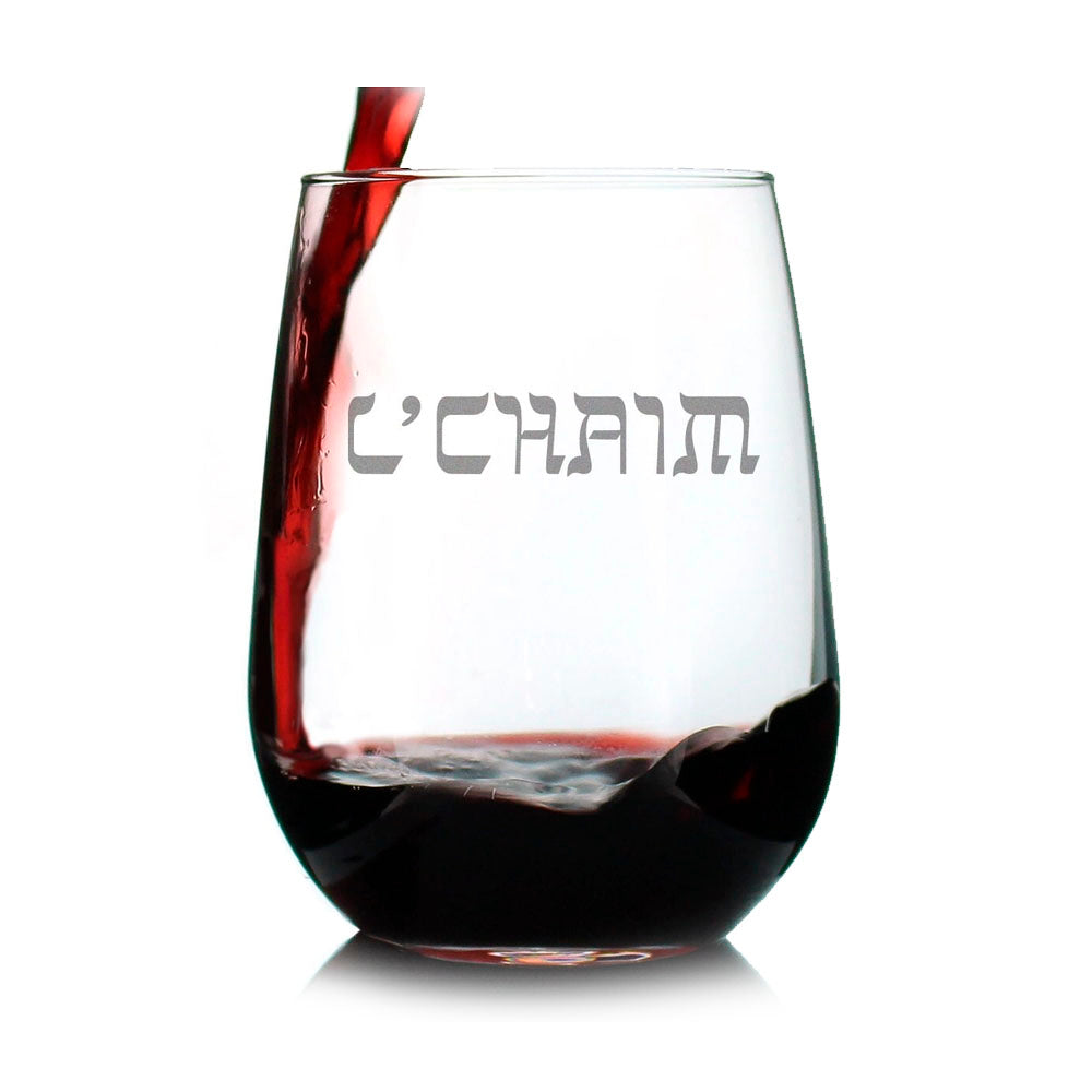 L'chaim Stemless Wine Glass