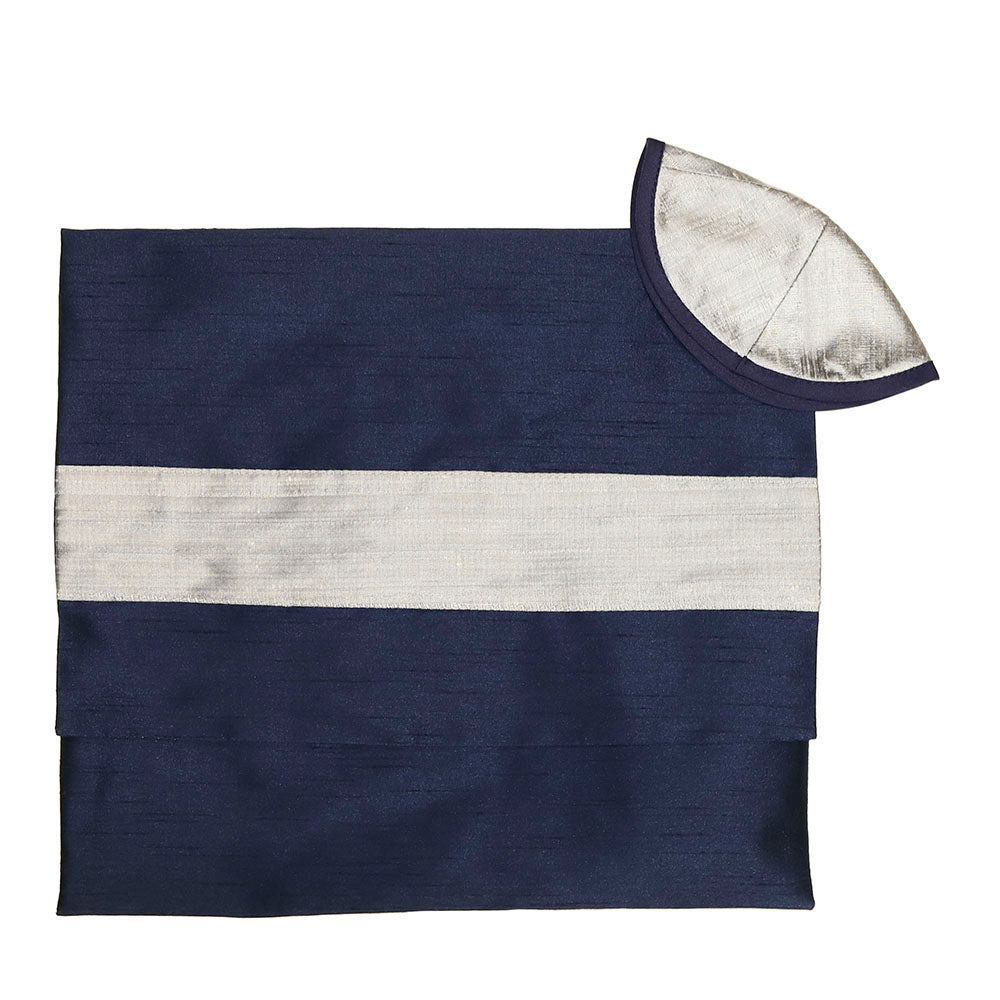 Tallit Set Navy & Silver