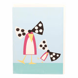 Greeting Card Penguins with Bows for Mother's Day