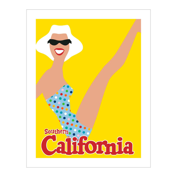 Southern California Sunbather Travel Greeting Card