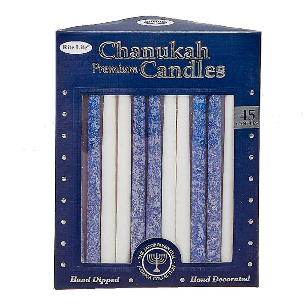 Frosted Blue and White Hannukah Candles