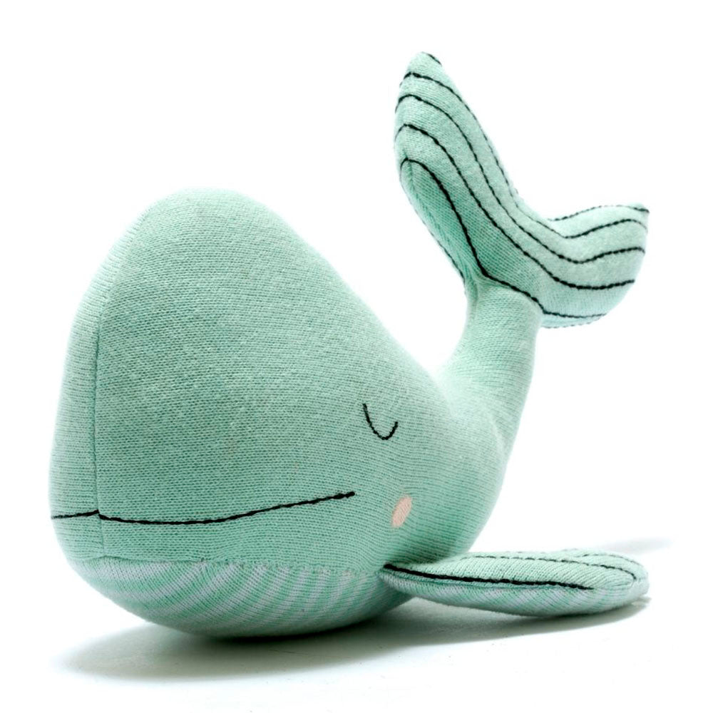 Knitted Organic Cotton Sea Green Whale