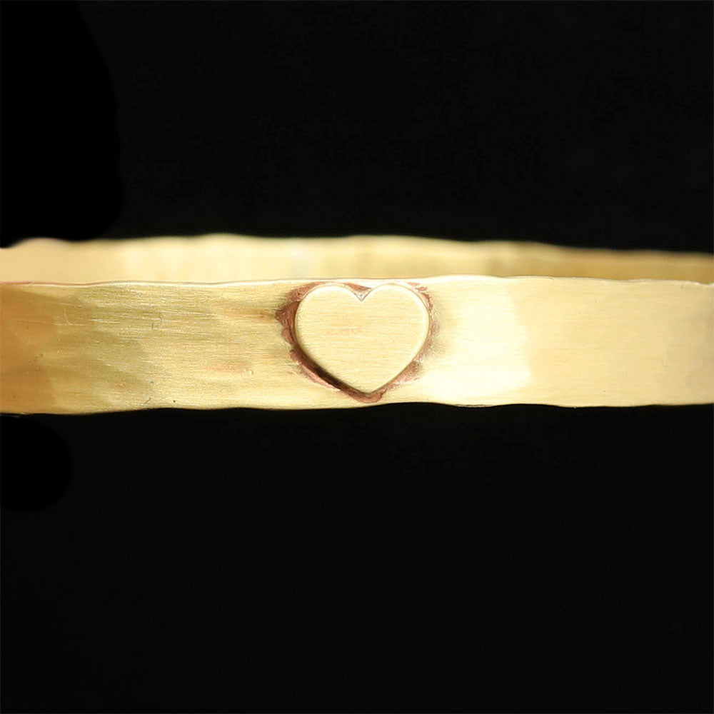 Matte Brass with Heart Bangle