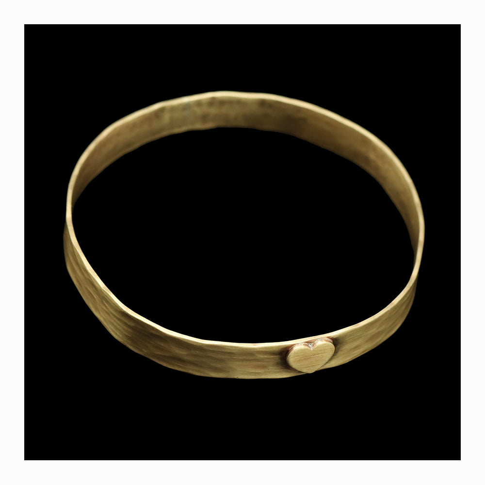 Matte Brass with Heart Bangle