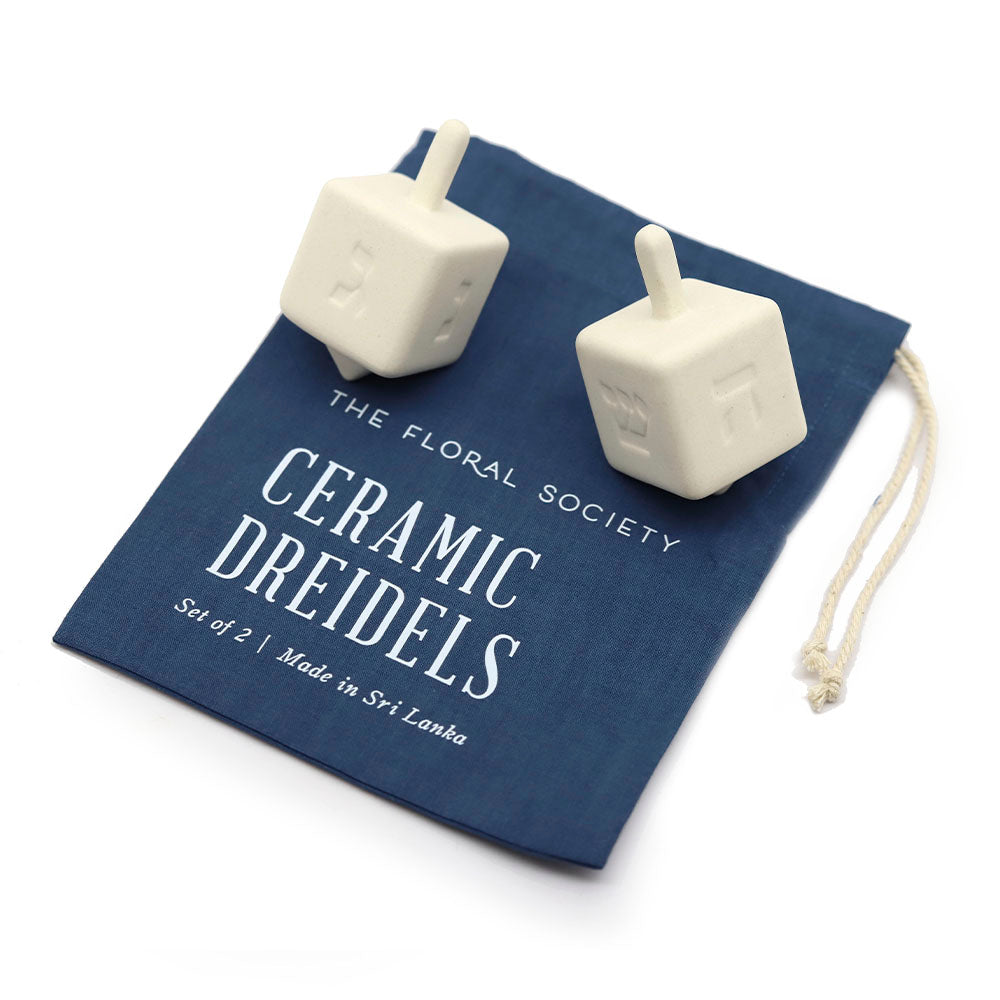 Ceramic Dreidels Pair
