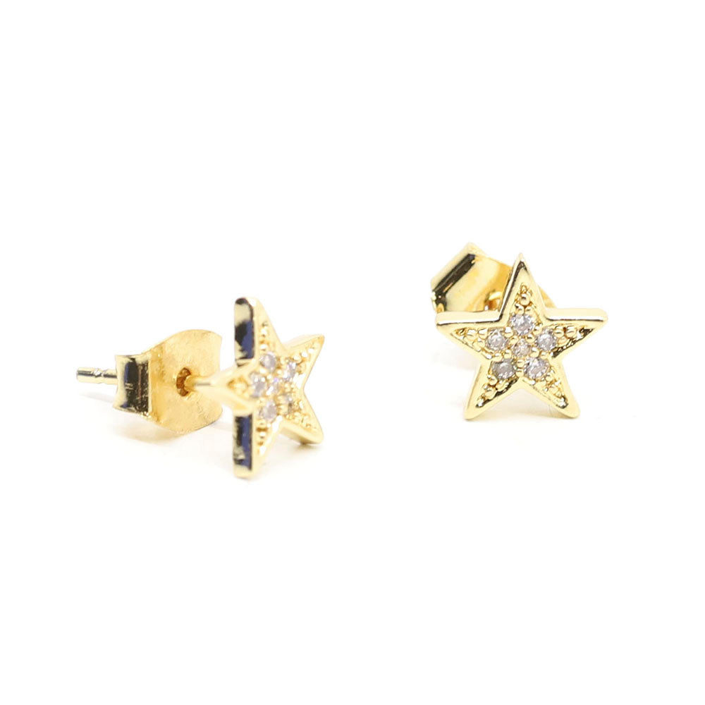 Cubic Zarconia Star Stud Earring